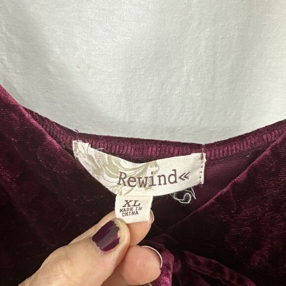 Rewind Red Velvet Cheetah Print Babydoll Mini Dress Womens Size XL Party Whimsy - Picture 3 of 10